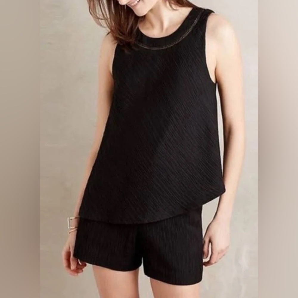Elevenses (Anthropologie) black sleeveless romper